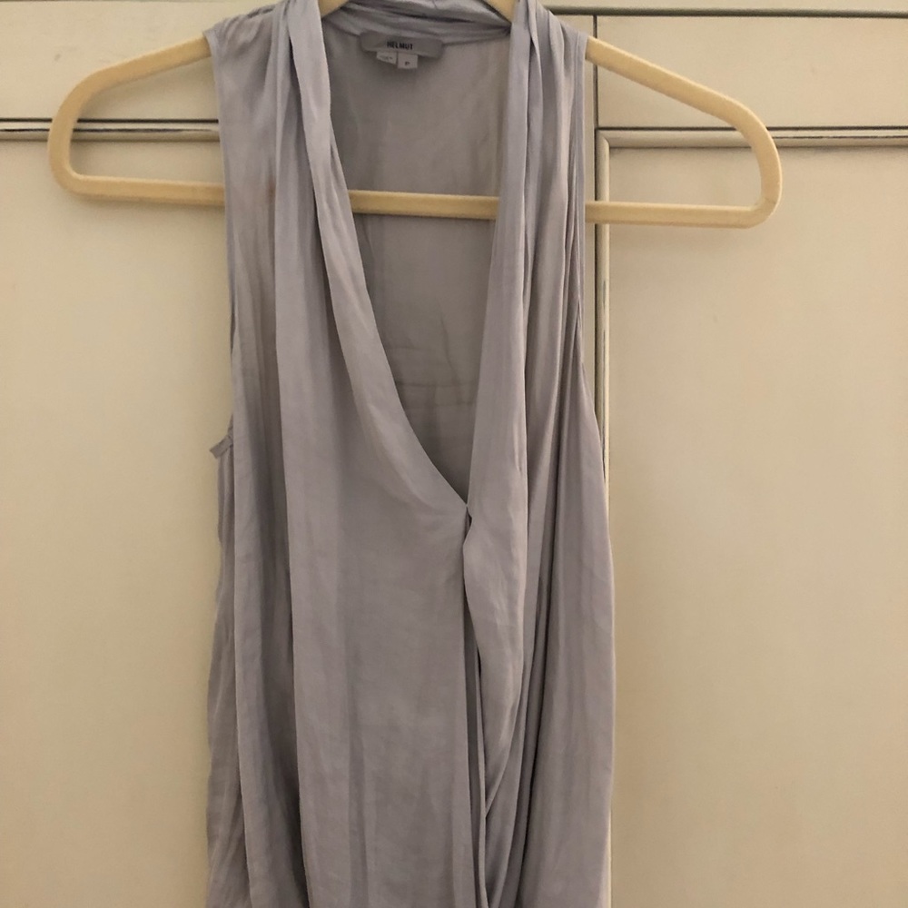 Helmut Lang silk drape top